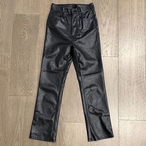 MOTHER Black Leather Pants